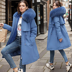 Women’s Plush-Lined Hooded Winter Parka – Warm Longline Cold-Weather Layer