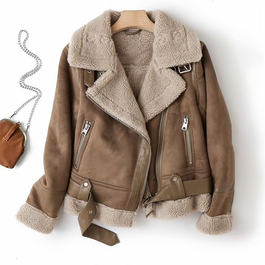 Women’s Cropped Jacket – Teddy Lining with Lapel Collar