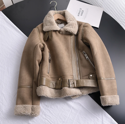 Women’s Cropped Jacket – Teddy Lining with Lapel Collar