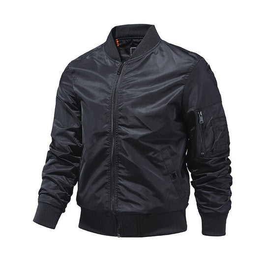 Men’s Military Bomber Jacket – Lightweight Zip-Front Outerwear with Utility Sleeve Pocket