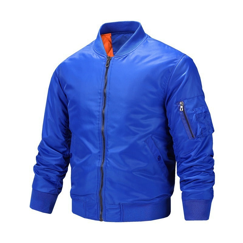 Men’s Military Bomber Jacket – Lightweight Zip-Front Outerwear with Utility Sleeve Pocket