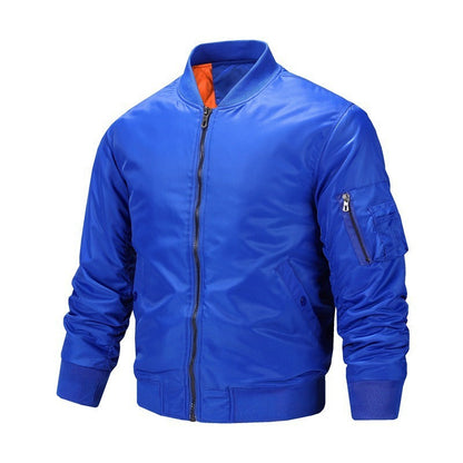 Men’s Military Bomber Jacket – Lightweight Zip-Front Outerwear with Utility Sleeve Pocket