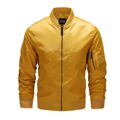 Men’s Military Bomber Jacket – Lightweight Zip-Front Outerwear with Utility Sleeve Pocket