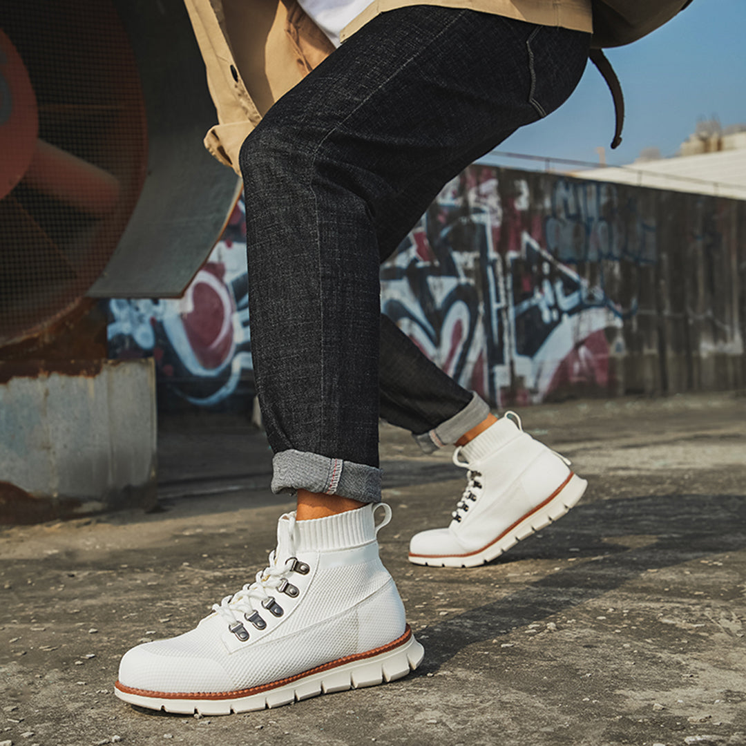 Men’s Breathable Mesh High-Top Trainers – Lightweight Support for Everyday Wear
