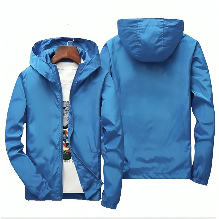 Men’s Waterproof Hooded Windbreaker Jacket – Lightweight Summer Layer for Outdoor Wear