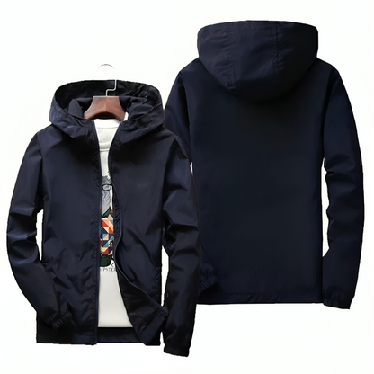 Men’s Waterproof Hooded Windbreaker Jacket – Lightweight Summer Layer for Outdoor Wear