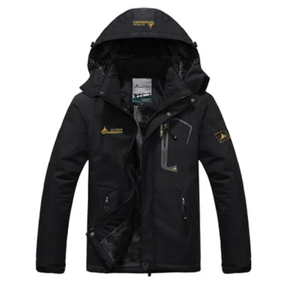 Men’s Windproof Ski Jacket – Insulated Hooded Layer for Winter Outdoor Wear