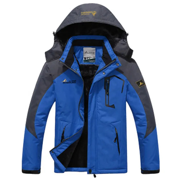 Men’s Windproof Ski Jacket – Insulated Hooded Layer for Winter Outdoor Wear