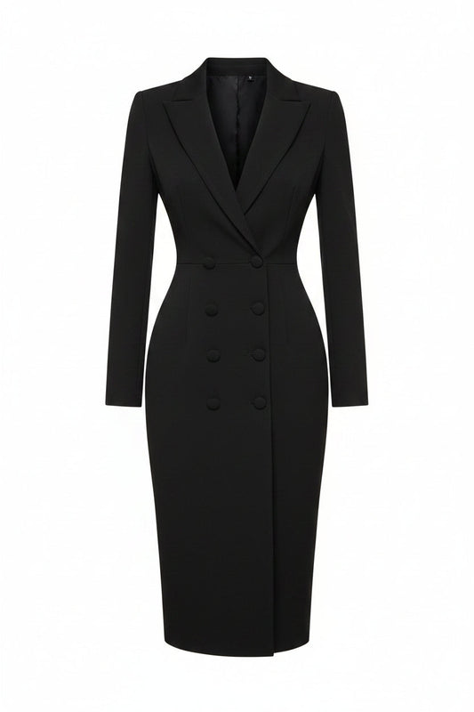 Women’s Tailored Blazer Midi Dress – Structured Spring Occasion Style for Work and Events