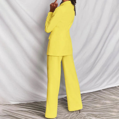 Women’s Two-Piece Set – Blazer with Matching High-Waisted Trousers