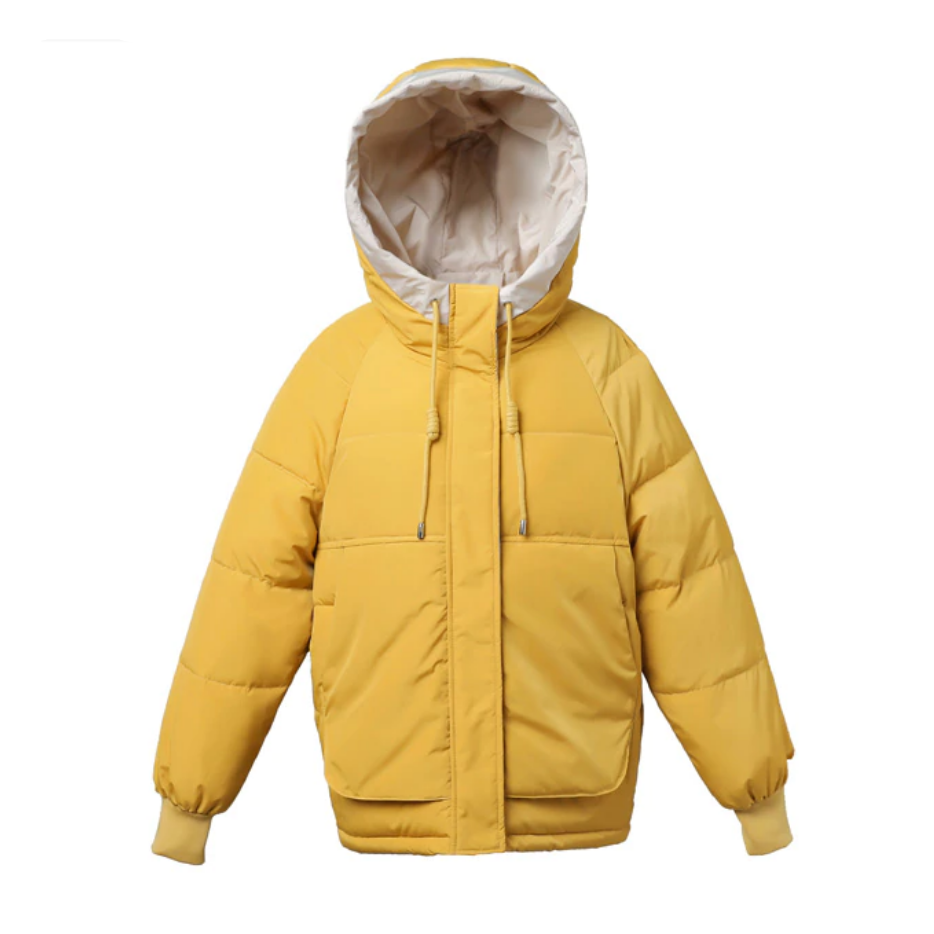 Women’s Hooded Puffer Jacket – Relaxed Quilted Winter Layer with Drawstring Hood