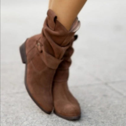 Women's Suede-Look Side Zip Knee-High Boots