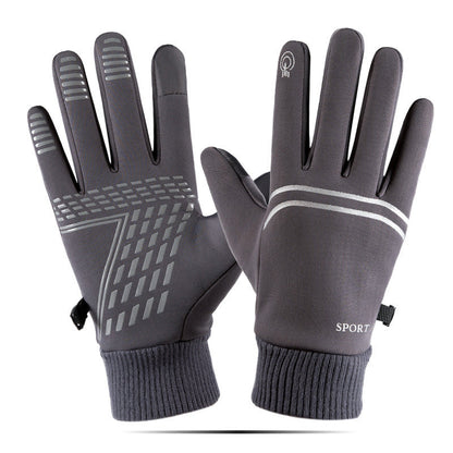 Men’s Waterproof Touchscreen Winter Gloves – Polar-Fleece Windproof Anti-Slip Cycling Ski Gloves