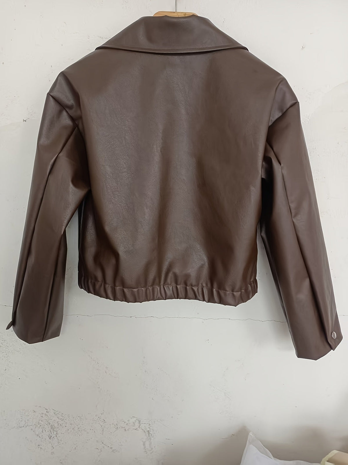 Women’s Cropped Jacket – Elasticated Hem with Fold-Down Collar