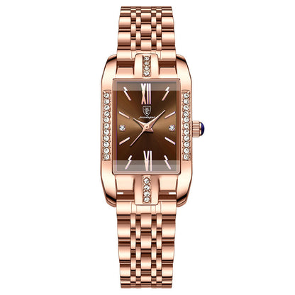 Women’s Rectangular Bracelet Watch – Crystal-Set Quartz Watch for Elegant Everyday Wear
