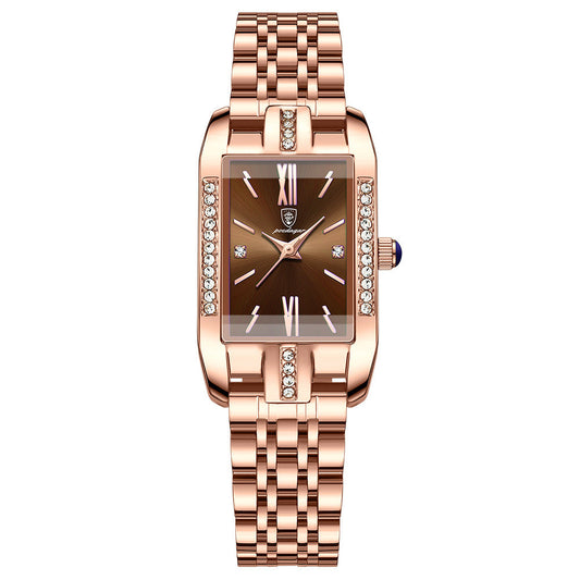 Women’s Rectangular Bracelet Watch – Crystal-Set Quartz Watch for Elegant Everyday Wear