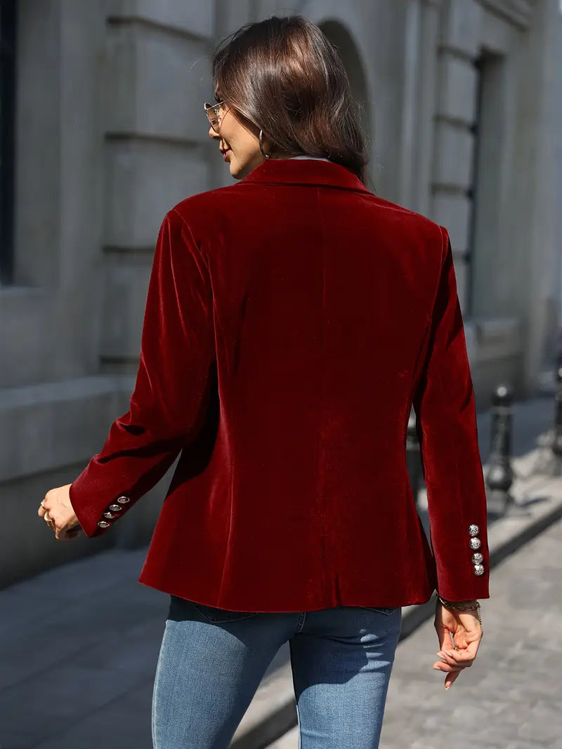 Women’s Tailored One-Button Blazer – Classic Office Jacket for Smart Casual and Occasion Wear