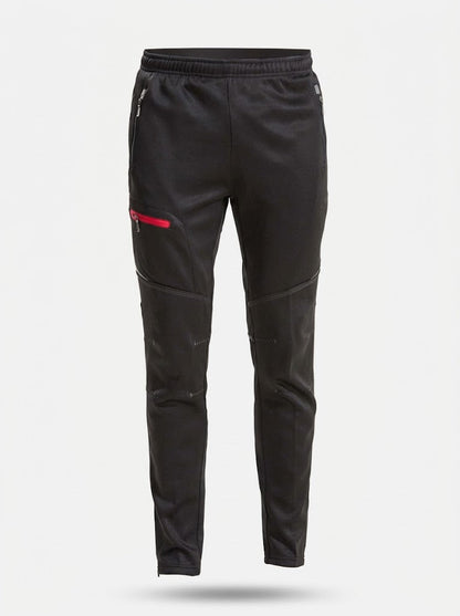 Men’s Thermal Fleece Cycling Trousers – Waterproof Windproof Reflective Winter Running Trousers with Zip Pockets