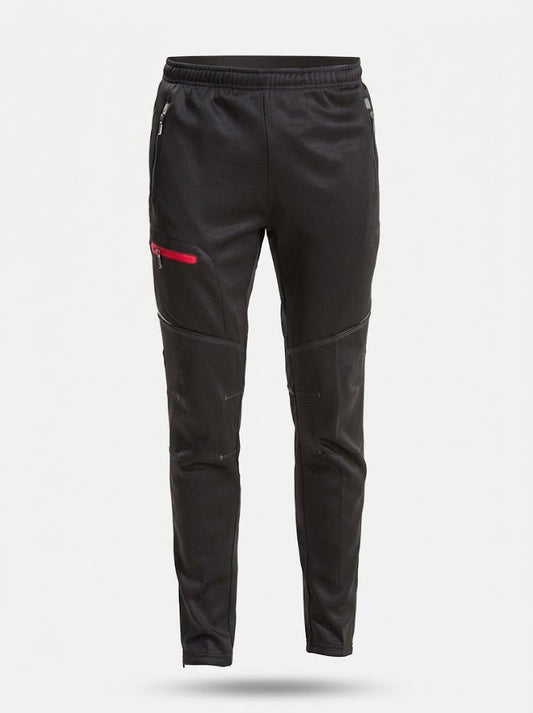Men’s Thermal Fleece Cycling Trousers – Waterproof Windproof Reflective Winter Running Trousers with Zip Pockets