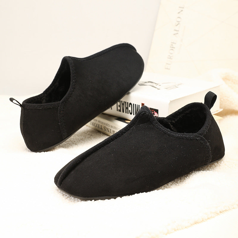 Women's Suede-Look Platform Clog Slippers - Black