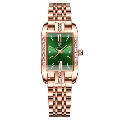 Women’s Rectangular Bracelet Watch – Crystal-Set Quartz Watch for Elegant Everyday Wear
