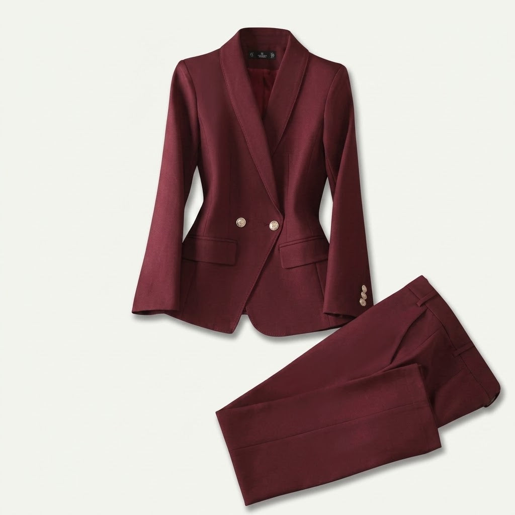 Women’s Structured Trouser Suit – Tailored Blazer Set for Business and Evening Wear