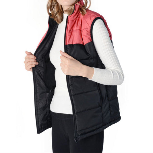 Unisex USB Heated Puffer Vest – High-Collar Winter Layer with Dual Heat Control