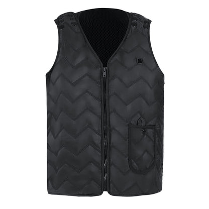 Unisex USB Heated Vest – Quilted Full-Zip Winter Layer with Adjustable Shoulder Fit