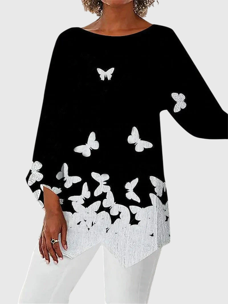 Women’s Printed Relaxed Top – Easy Smart Casual Tunic for Everyday Wear