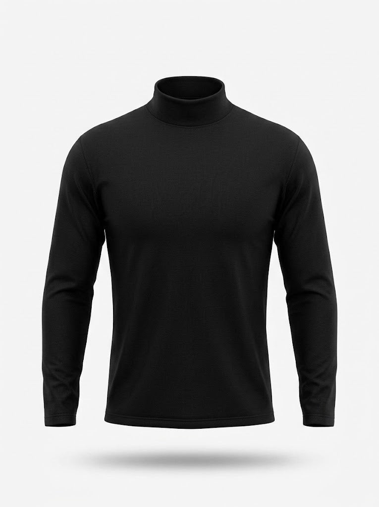 Men’s Mock-Neck Long-Sleeve Pullover – Slim Casual Layer for Cooler Days