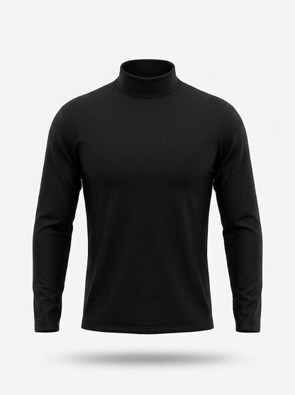 Men’s Mock-Neck Long-Sleeve Pullover – Slim Casual Layer for Cooler Days