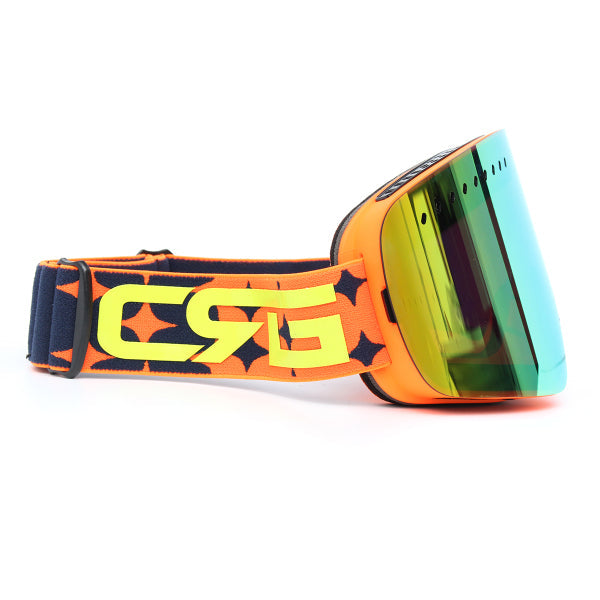 Men’s Mirrored Ski Goggles – Anti-Fog Dual-Lens Snowboard and Motocross Eyewear with UV Protection