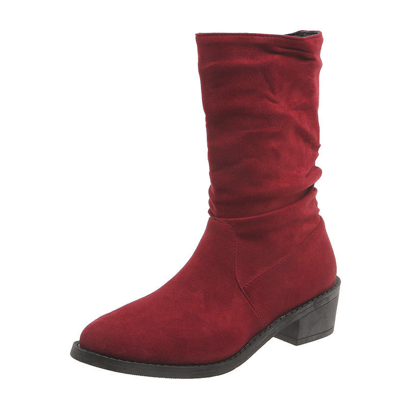 Women's Heeled Thick-Sole Knee-High Boots
