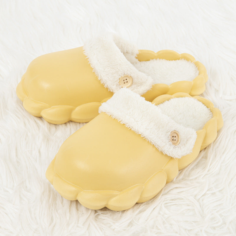Women's Faux Fur Lined Waterproof Washable Platform Clog Slippers