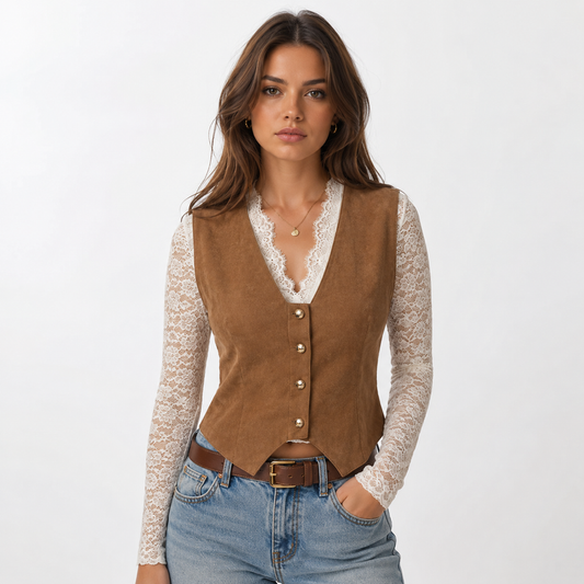 Women’s Tailored Waistcoat – Fitted V-Neck Layer for Smart Casual Styling