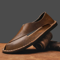 Men’s Closed-Toe Leather Sandals – Casual Summer Comfort Shoes for Everyday Wear