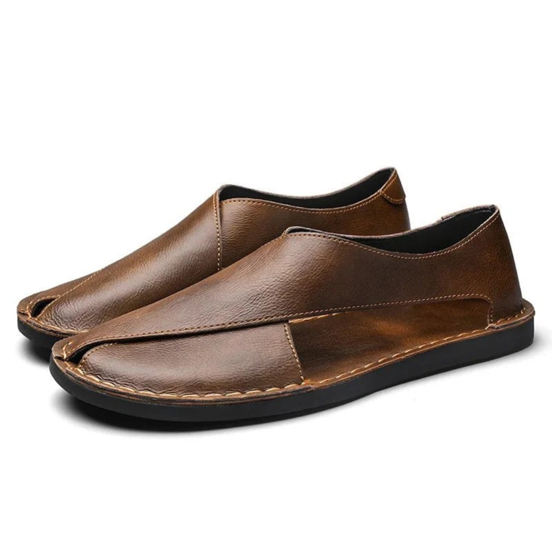 Men’s Closed-Toe Leather Sandals – Casual Summer Comfort Shoes for Everyday Wear
