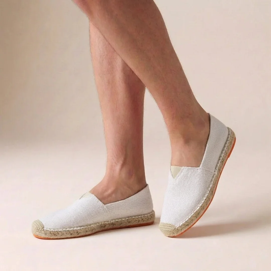 Men’s Jute-Sole Espadrilles – Lightweight Slip-On Summer Shoes for Holidays and Casual Wear