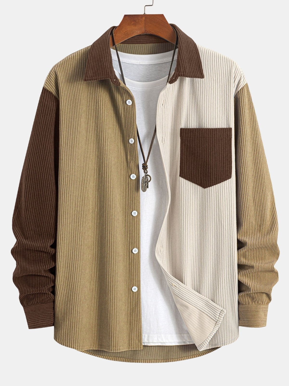 Men’s Corduroy Shirt Co-Ord – Straight-Leg Trousers for Autumn Casual Wear