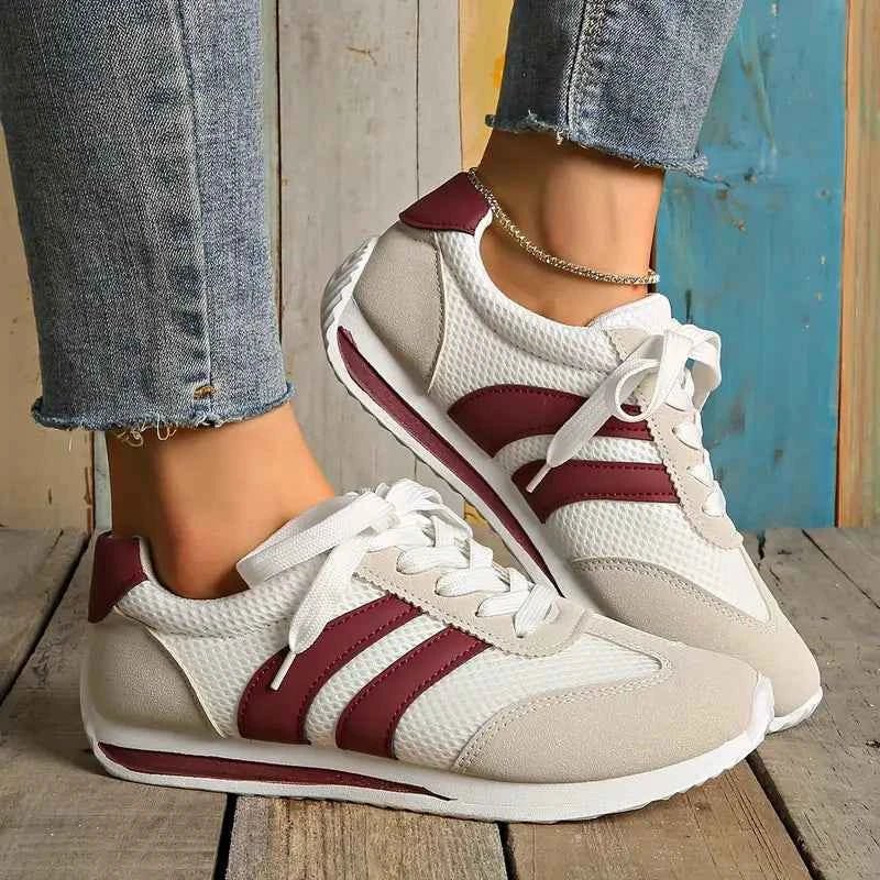 Women’s Breathable Mesh Trainers – Lightweight Lace-Up Sneakers for Walking and Everyday Wear