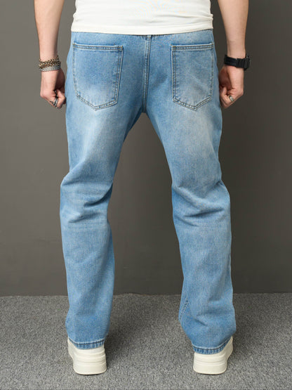 Men’s Relaxed Straight-Leg Jeans – Classic Denim for Everyday Casual Wear