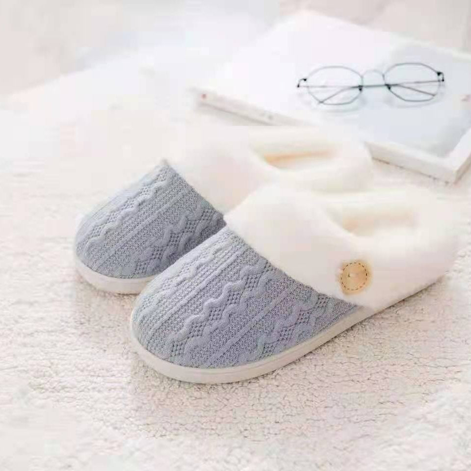 Women's Shearling-Collar Platform Clog Slippers