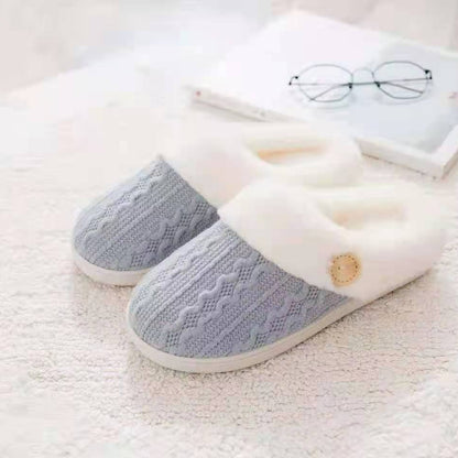 Women's Shearling-Collar Platform Clog Slippers