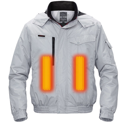 Men’s USB Heated Winter Jacket – Waterproof Hooded Thermal Coat with Adjustable Warmth