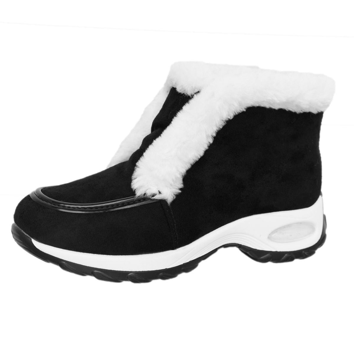 Women's Faux Fur Lined Heeled Snow Boots - Black (US 5-12)