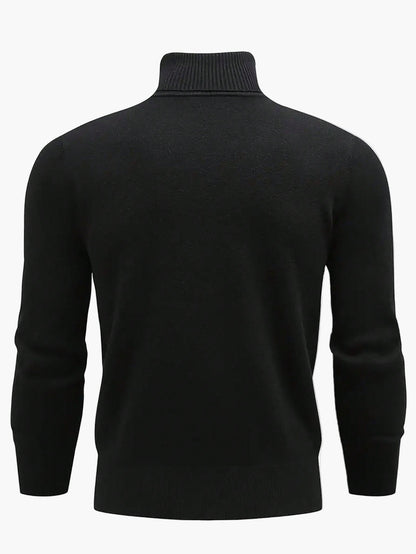 Men’s Slim Fit Roll-Neck Jumper – Stretch Knit, Machine Washable