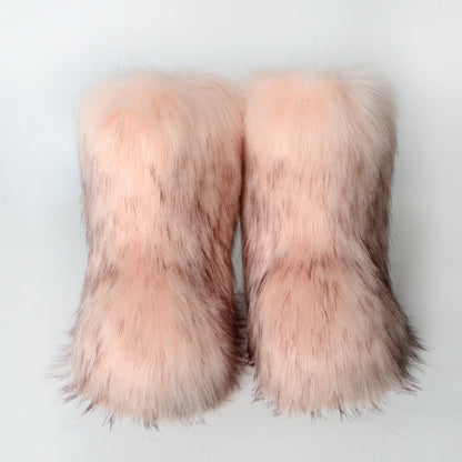 Women's Faux Fur Lined Snow Boots - Big Red
