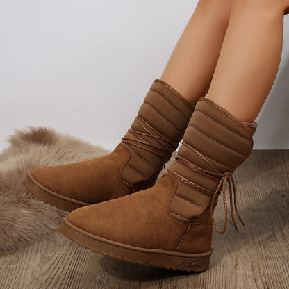Women's Faux Fur Lined Heeled Knee-High Boots