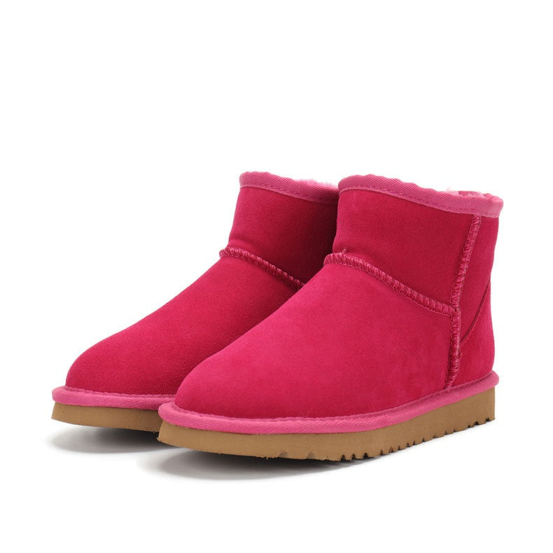 Women's Suede-Look Snow Boots - Chocolate