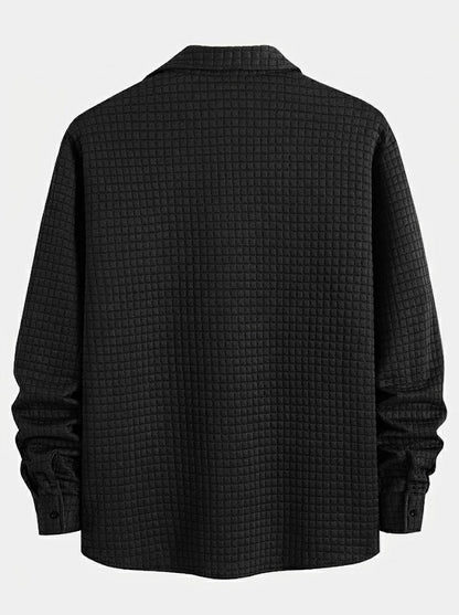 Men’s Waffle Shirt and Jogger Set – Textured Casual Layering Outfit